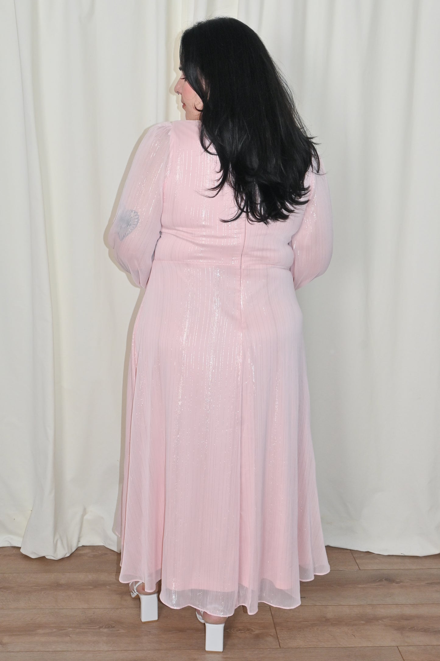CURVE Lurex Chiffon Midi Dress