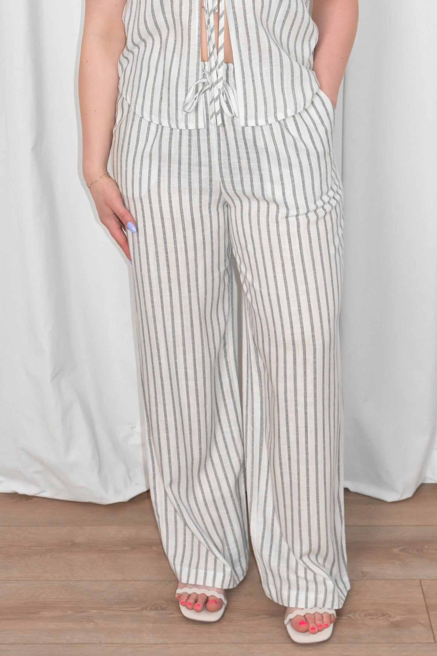 Merry Linen Stripe Pants