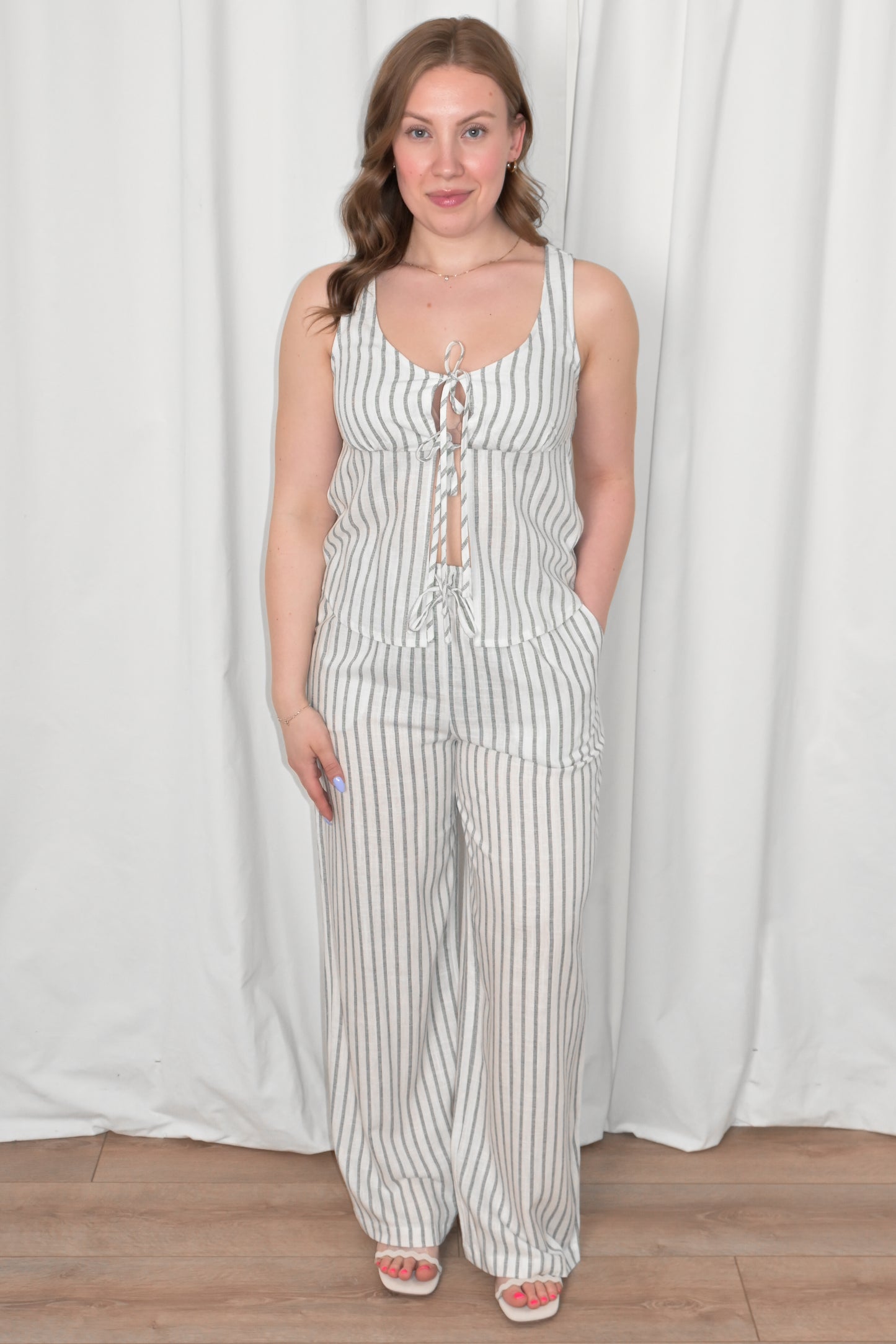 Merry Linen Stripe Pants