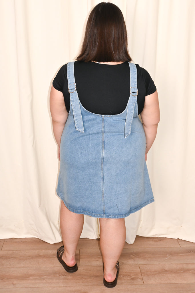 Denim Overall Dress (S-3X)