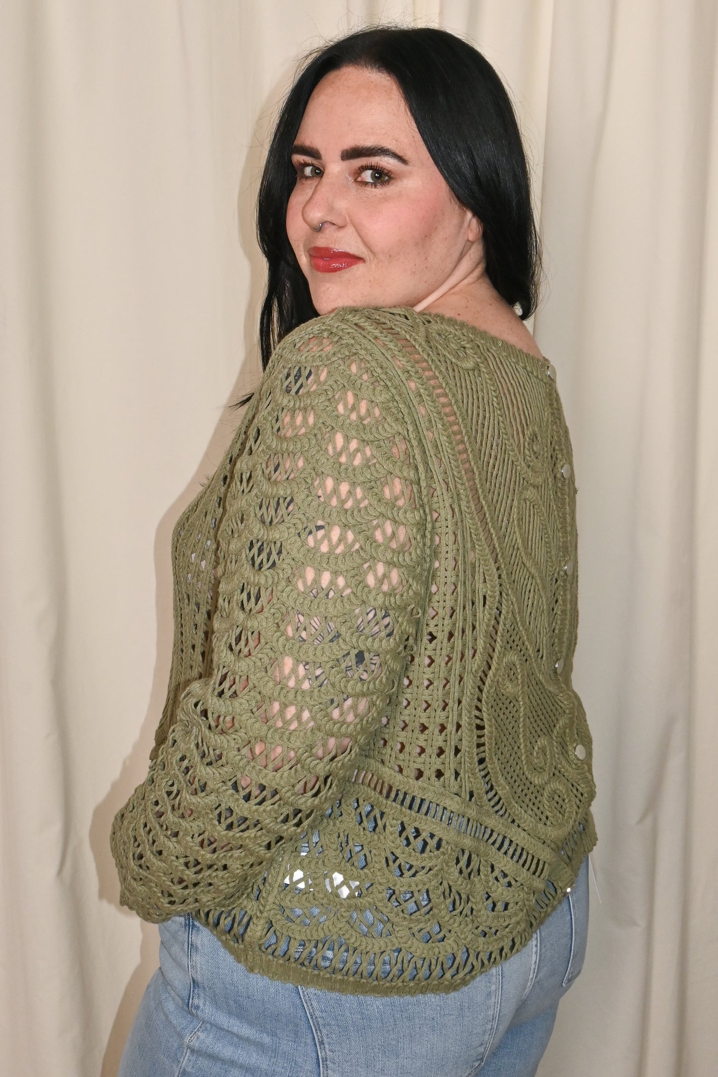 CURVE Crochet LS Top