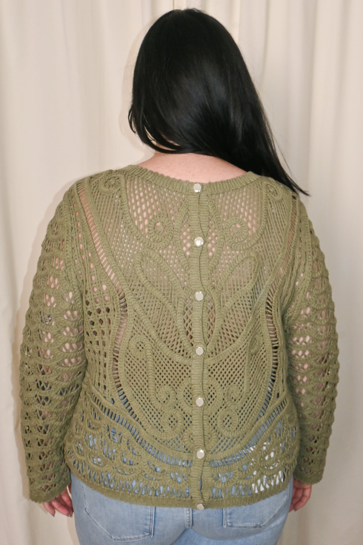 CURVE Crochet LS Top
