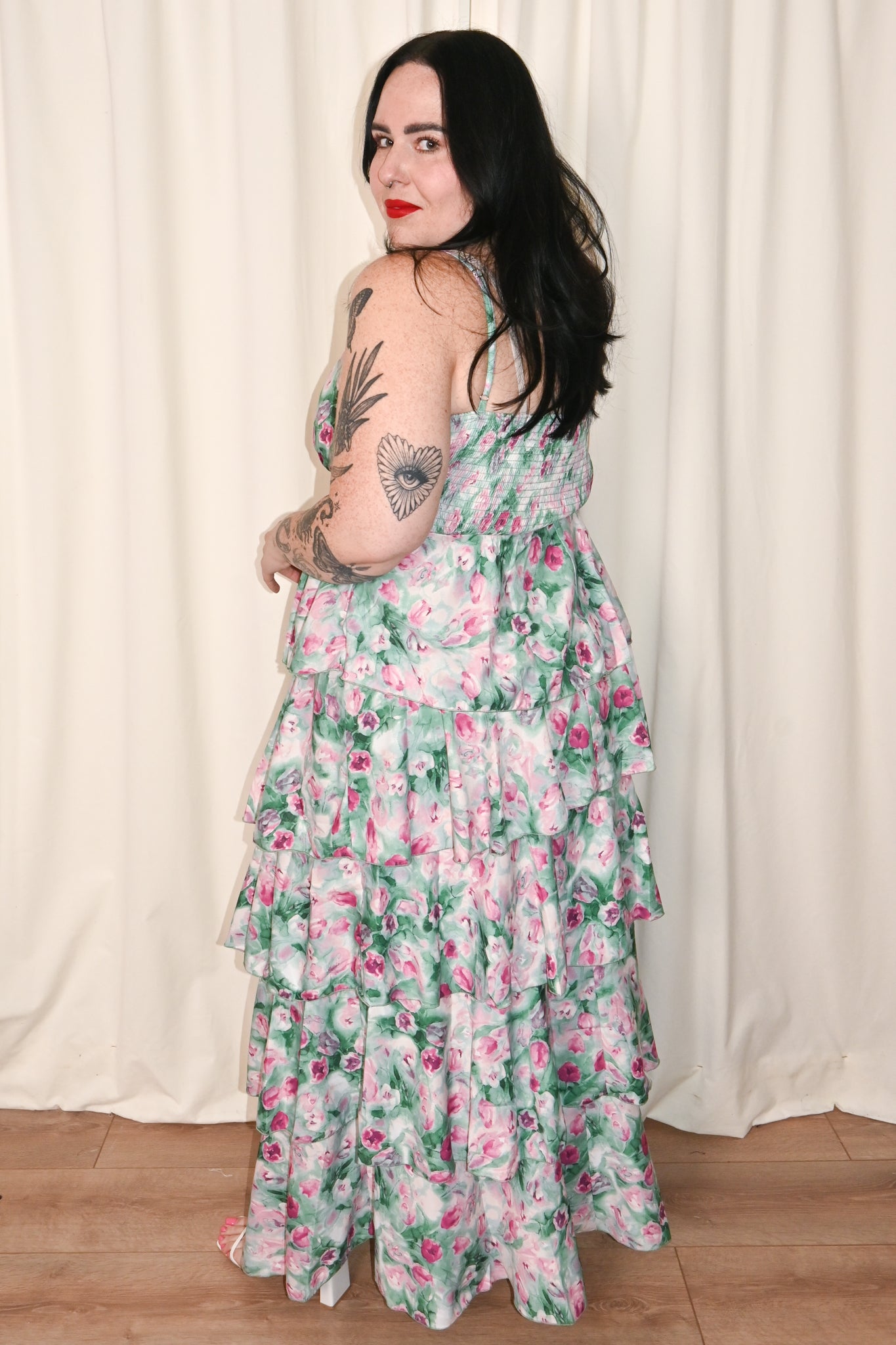CURVE Garden Floral Tiered Dress