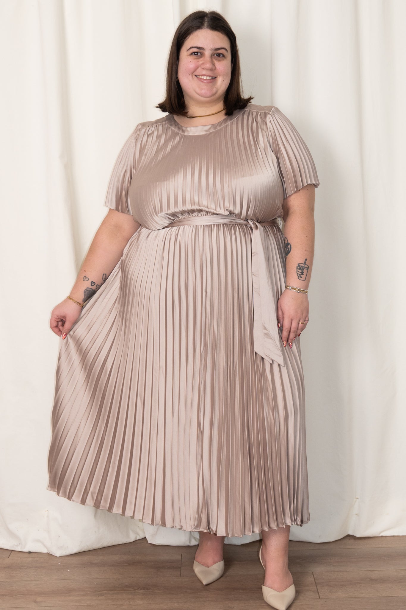 Pleated Fit and Flare Dress (S-XXL) Valencia Boutique Pleated Fit and Flare Dress (S-XXL) Valencia Boutique