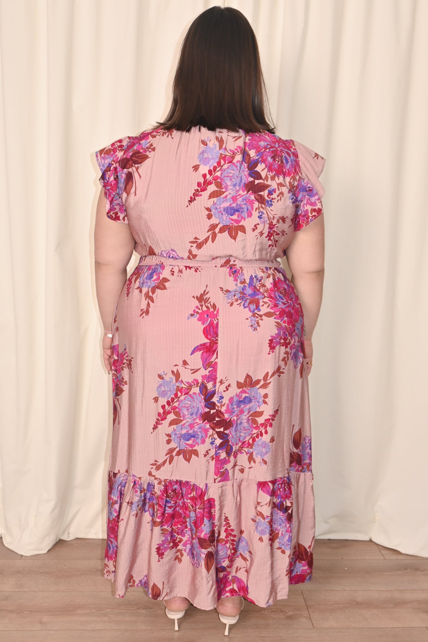 Fuchsia Floral Dress (S-3X)