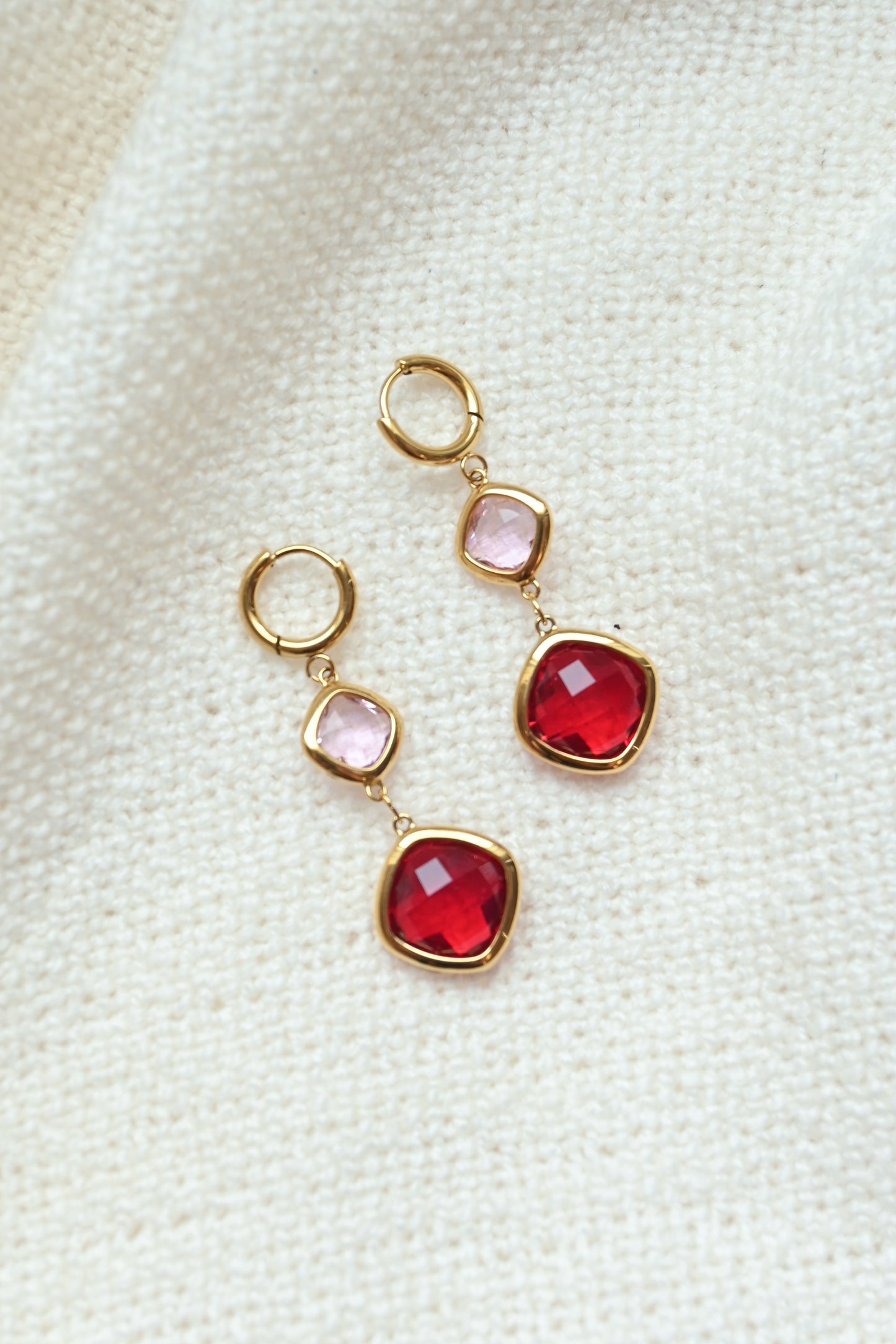 Pink+Red Drop Earring