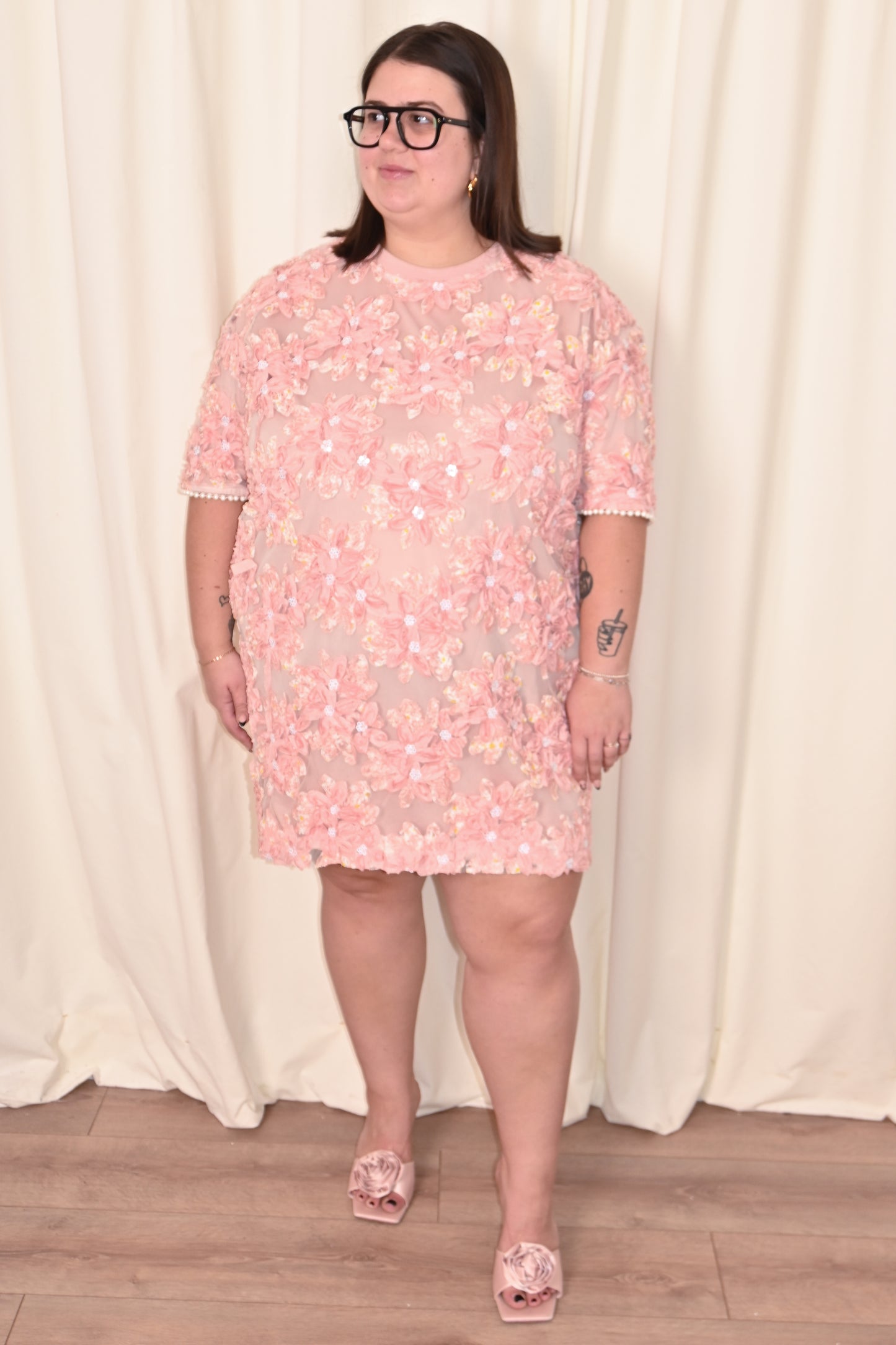 Embroidered Mini Dress (S-3X)