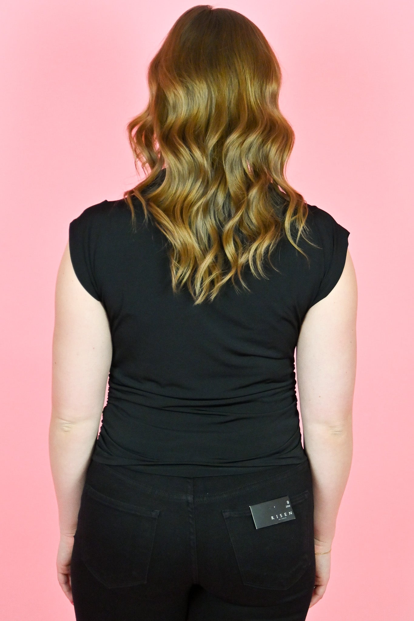 black ruched going out top