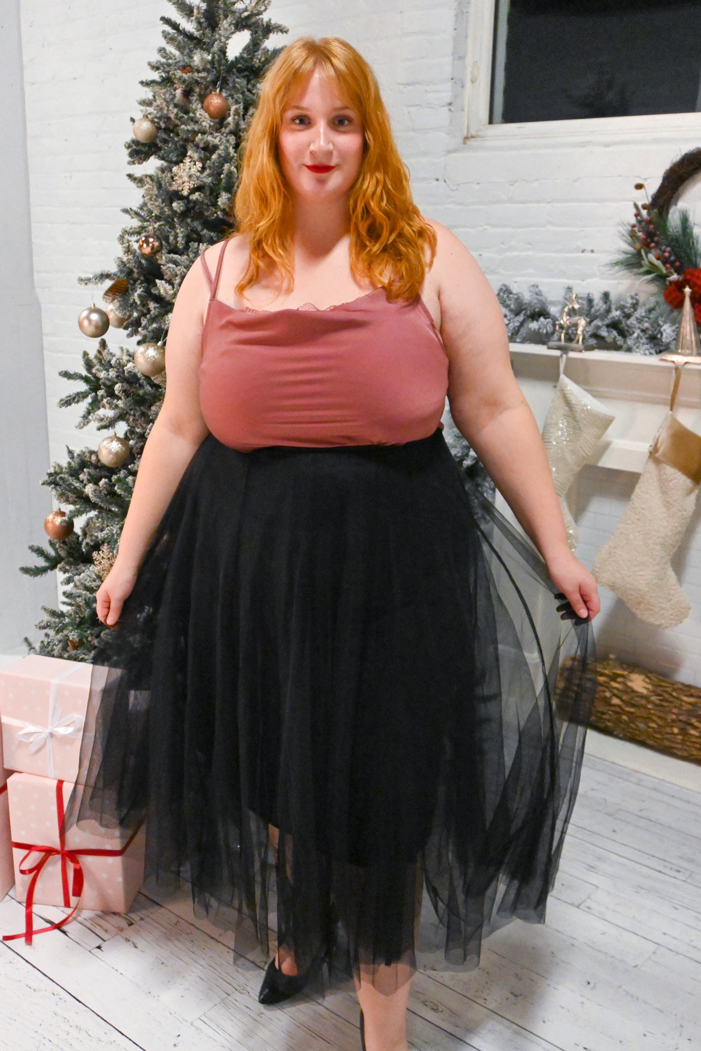 Tulle Midi Skirt (S-3X)
