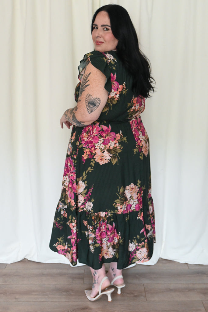 CURVE Fuchsia Floral Dress