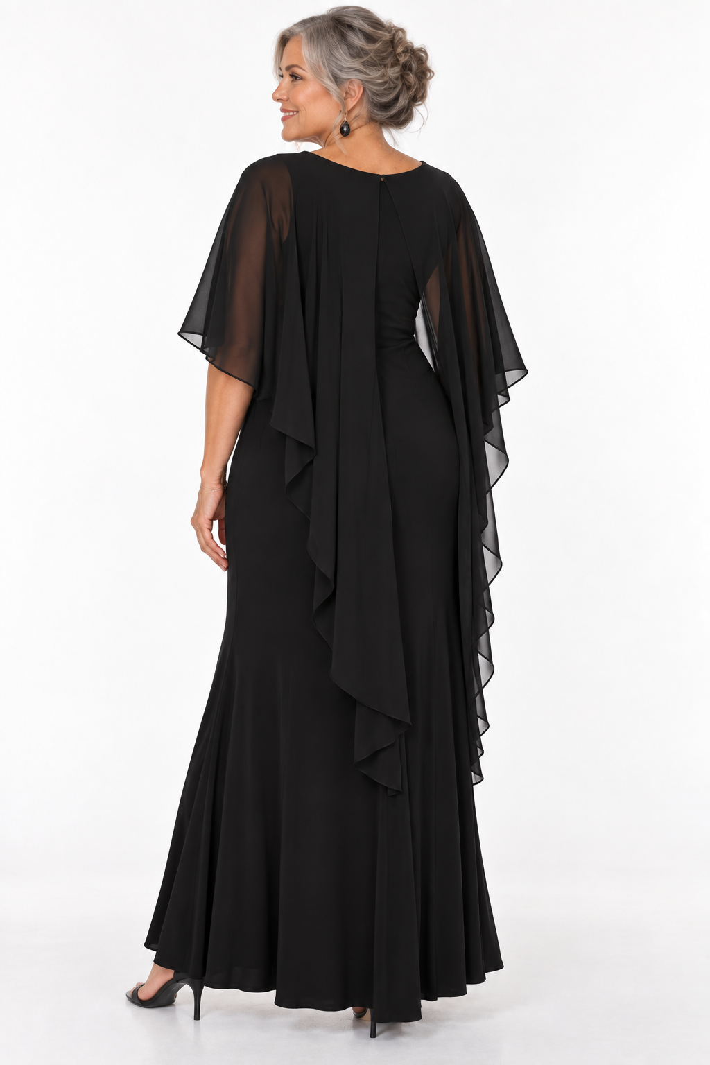 CURVE Capelet Ruched Gown