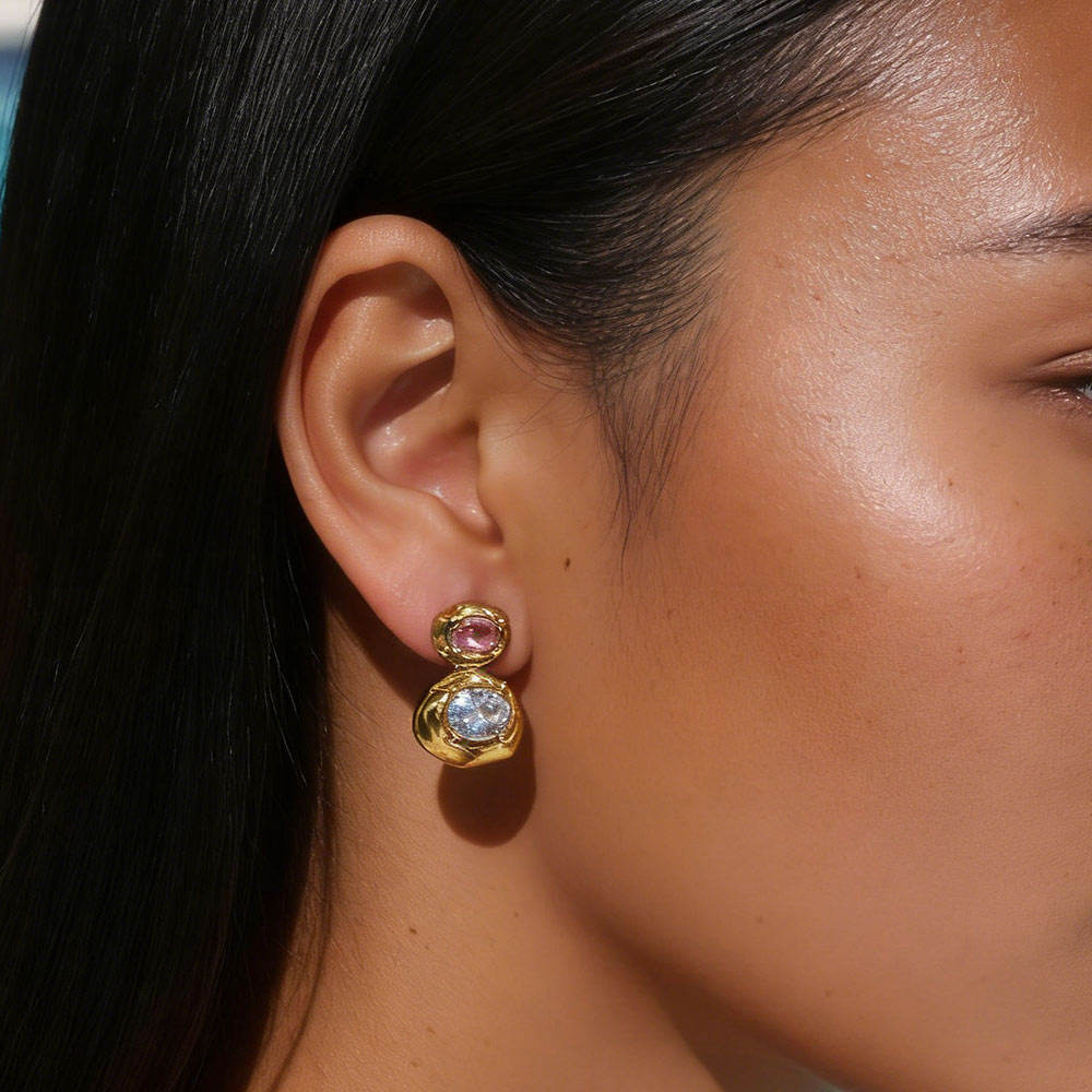 Two Tone Zircon Earring