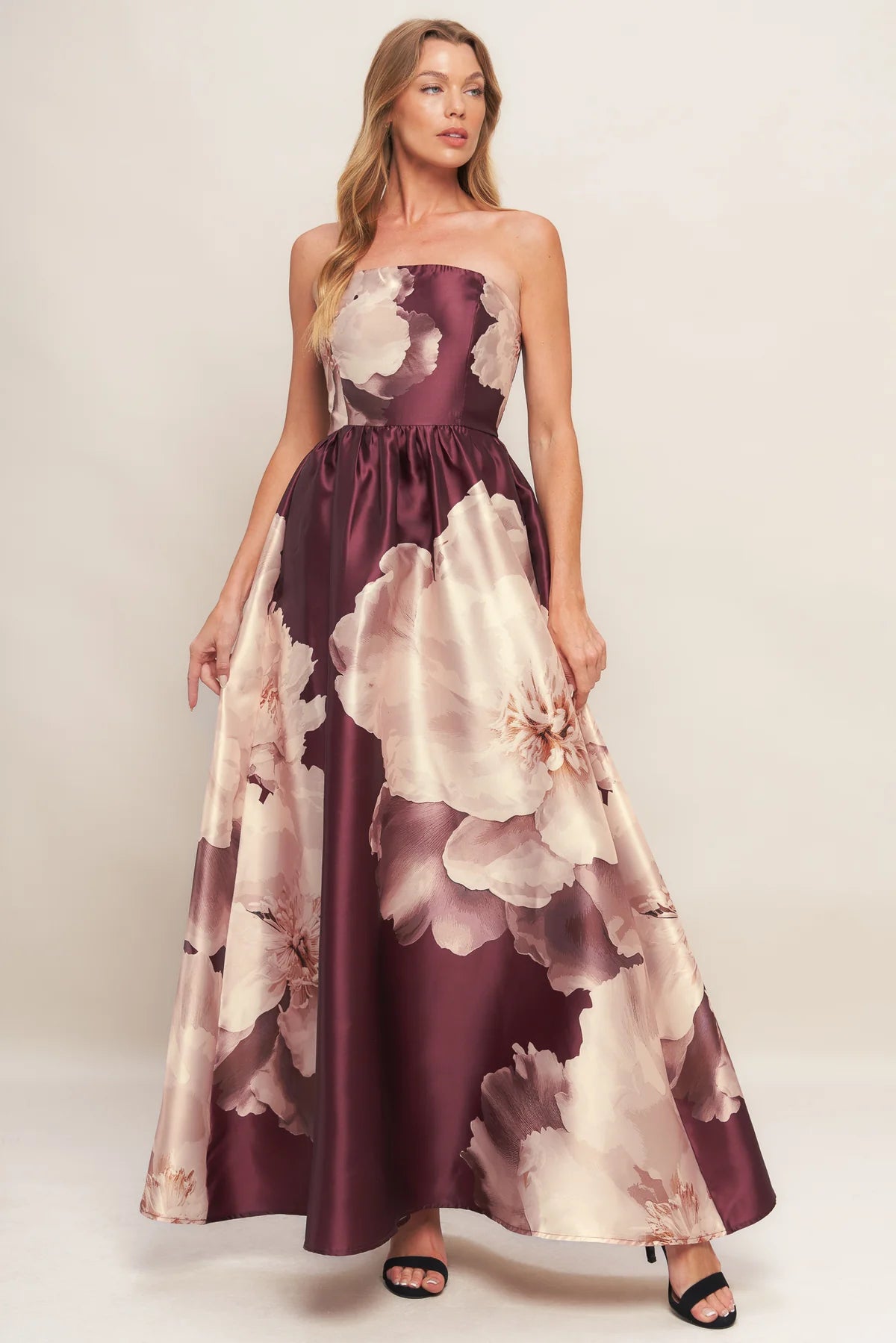 Floral Strapless Maxi Dress