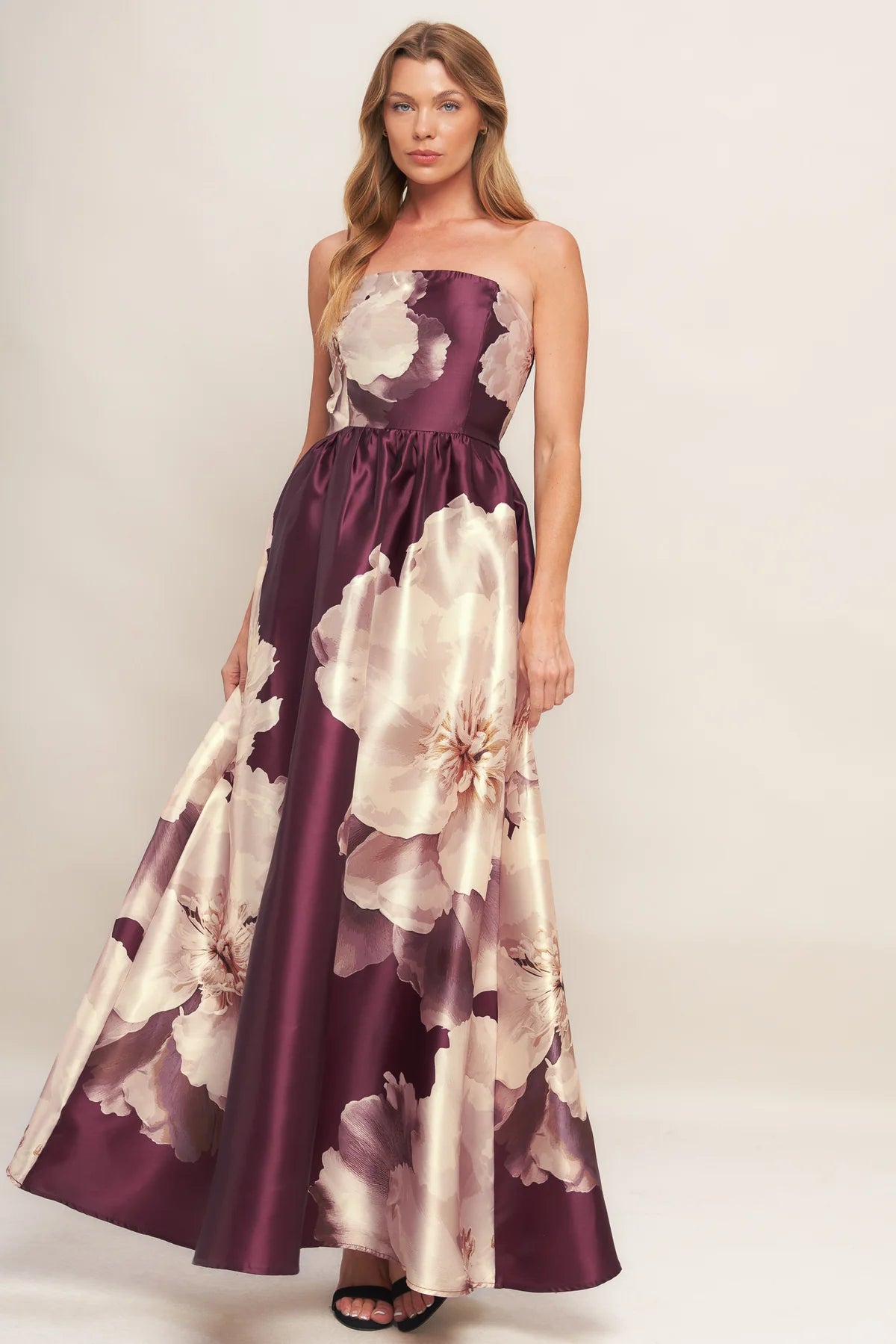 Floral Strapless Maxi Dress