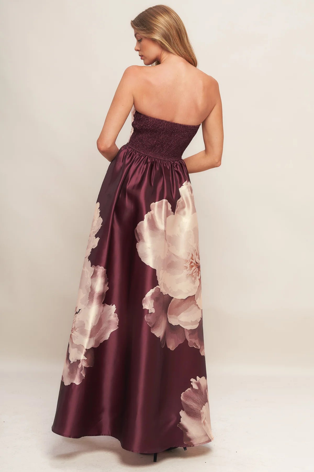 Floral Strapless Maxi Dress