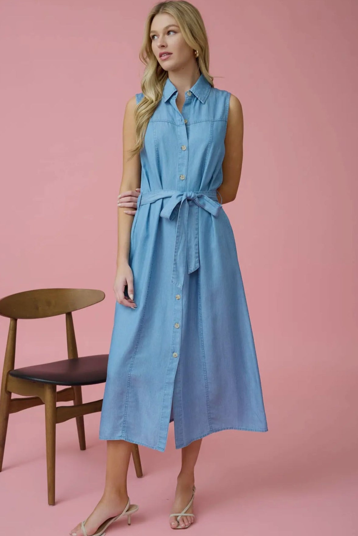 Chambray Midi Dress