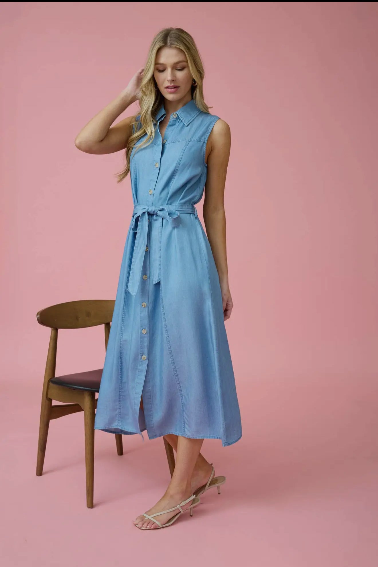 Chambray Midi Dress