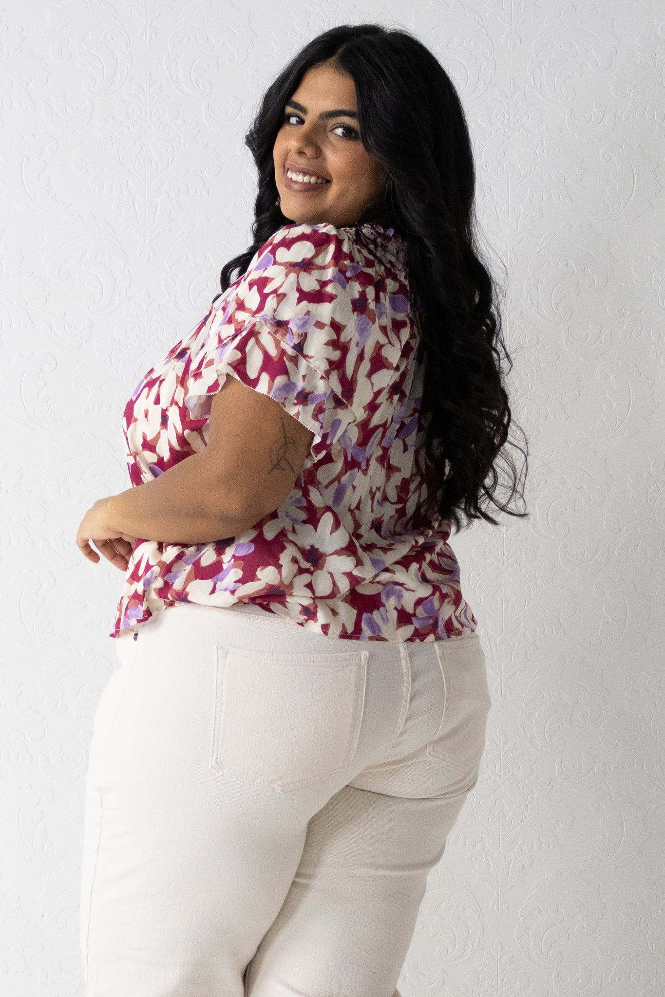 CURVE Floral SS Blouse