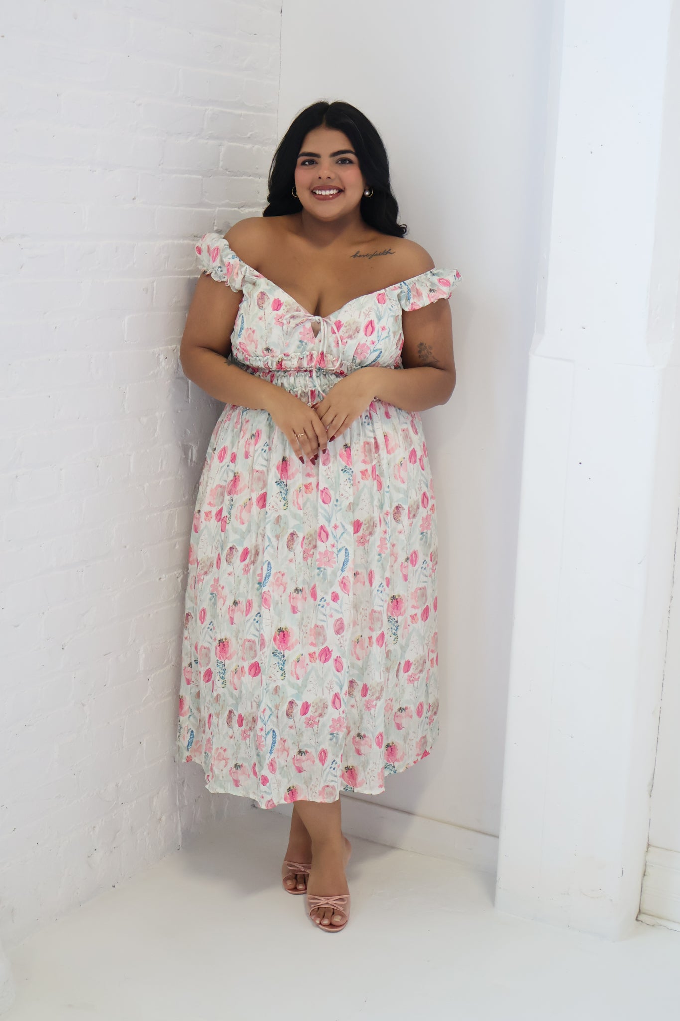 CURVE Floral Midi Dress