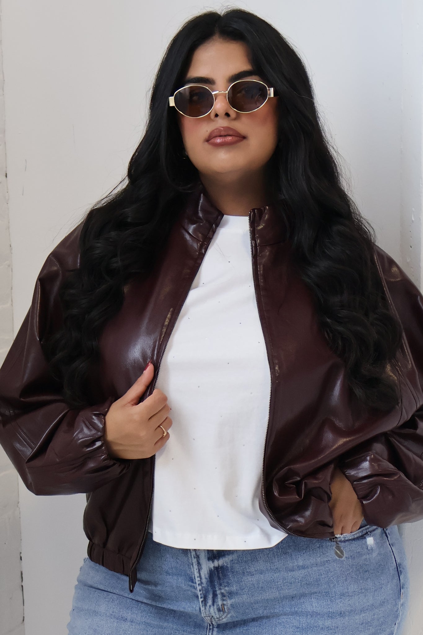 Faux Leather Bomber (XS-XXL)