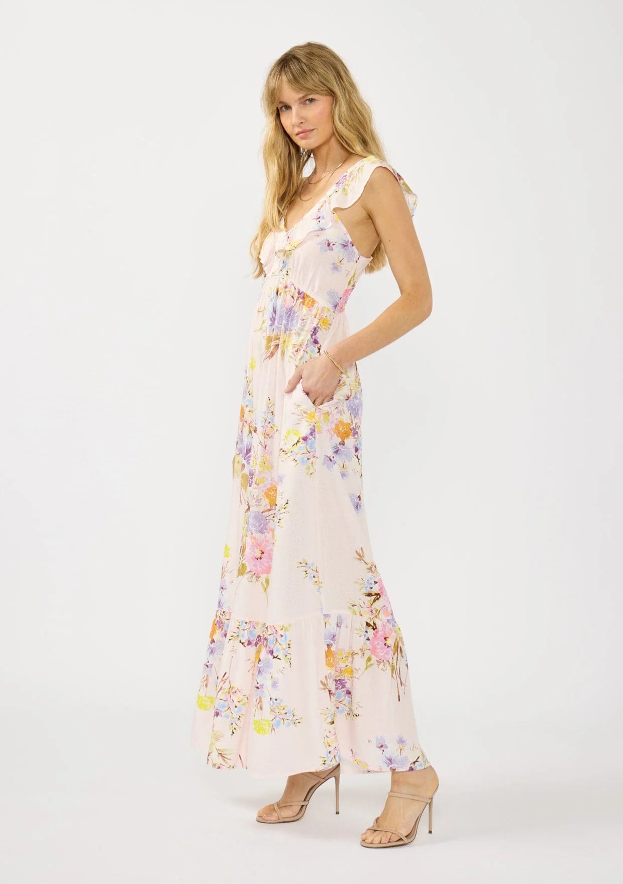 Floral V-neck Maxi Dress