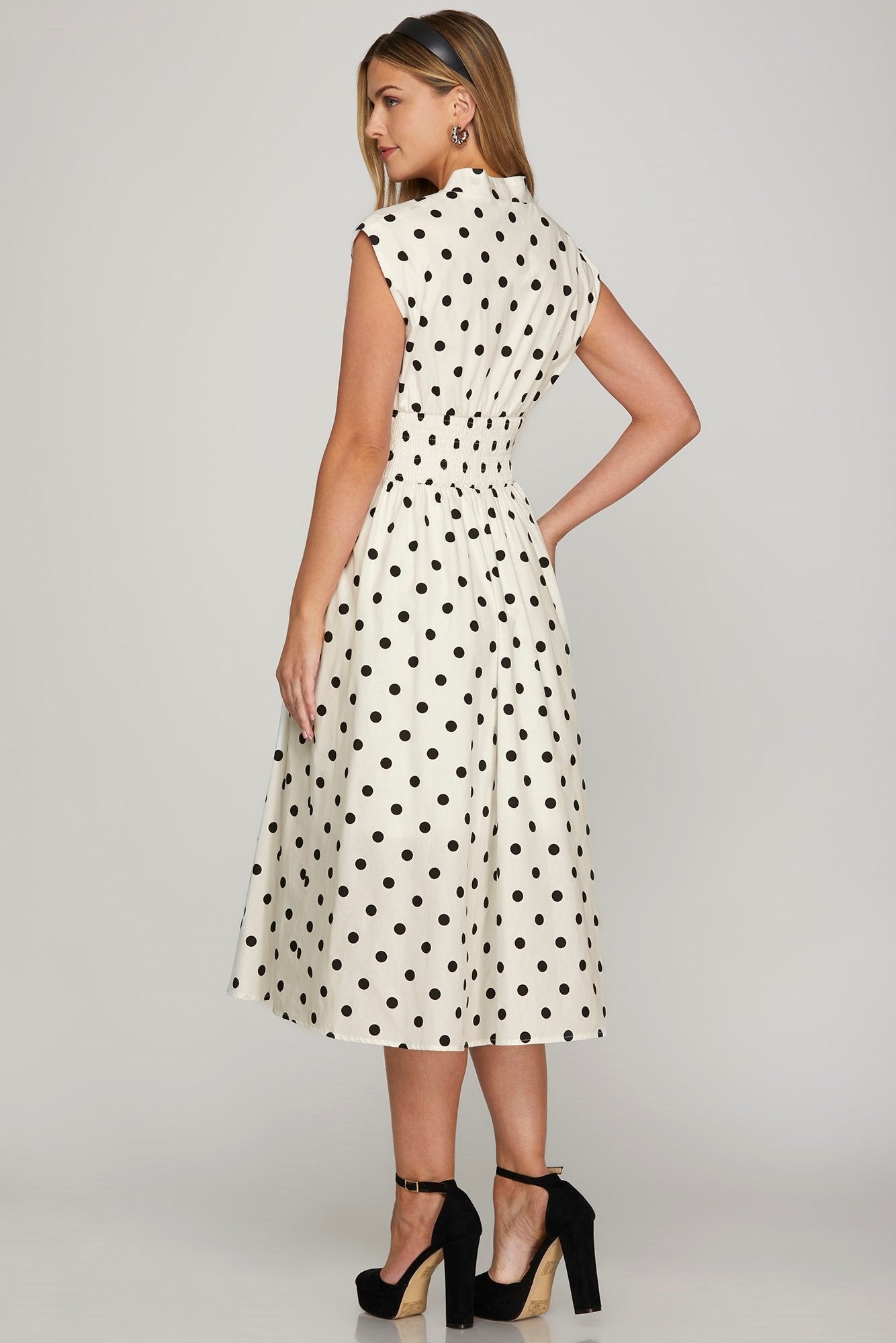 Polka Dot Midi Dress (S-2X)