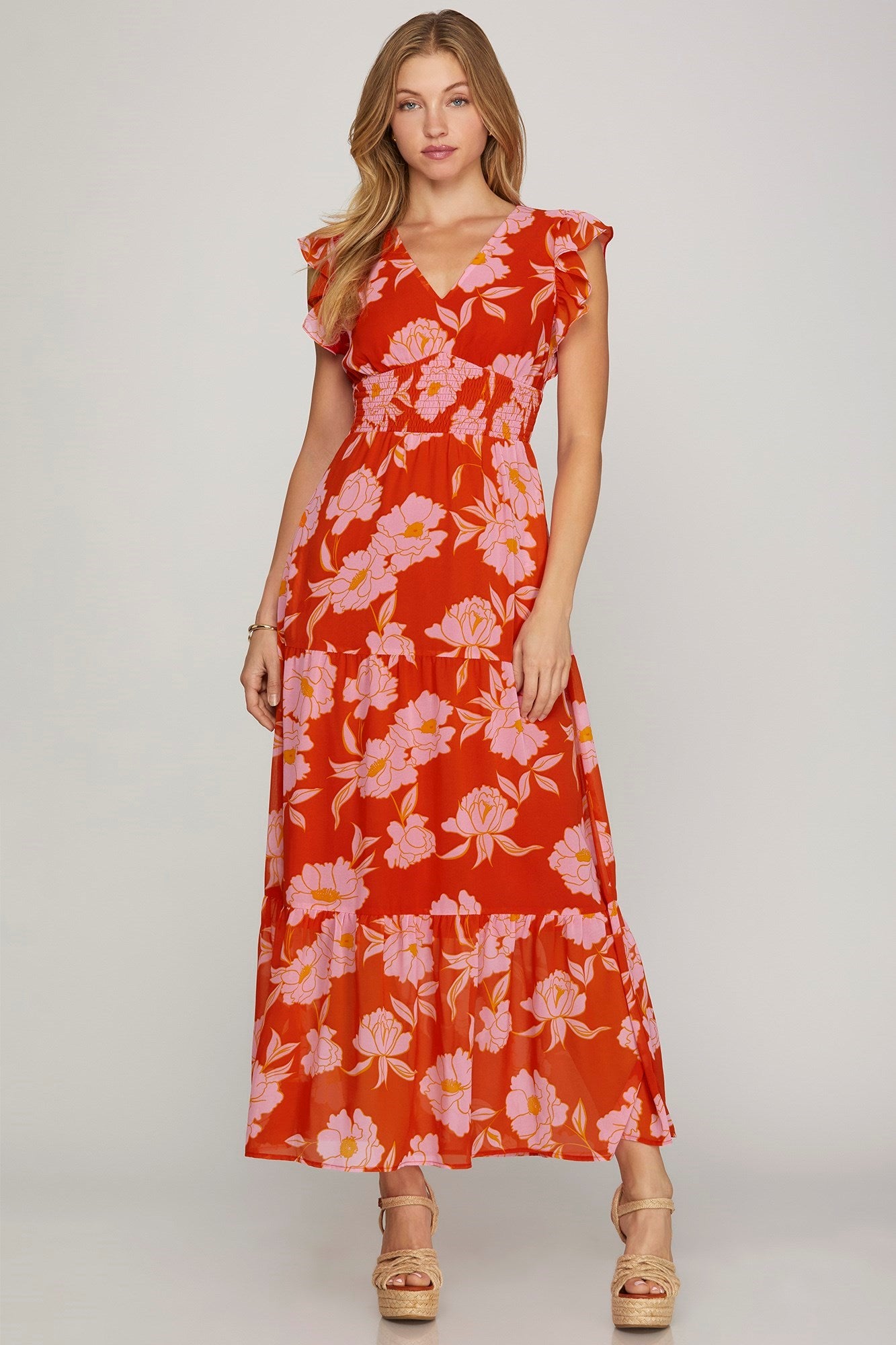 Poppi Floral Midi Dress (S-2X)