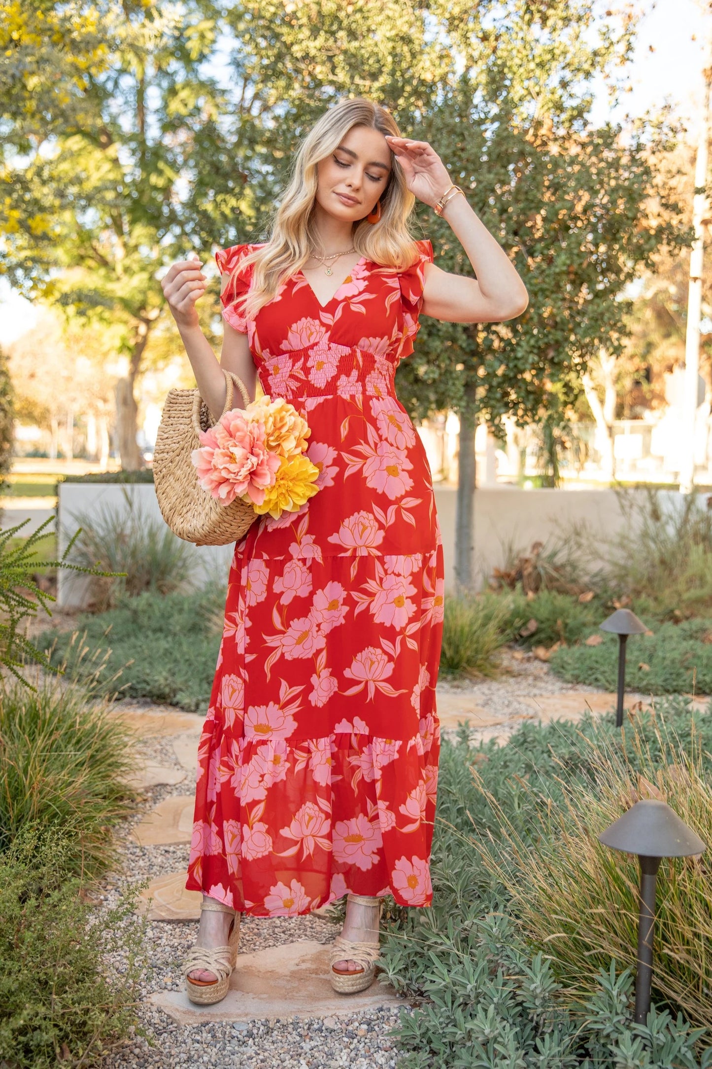 Poppi Floral Midi Dress (S-2X)