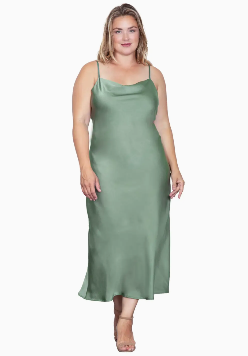 CURVE Satin Slip Dress (2 colors)