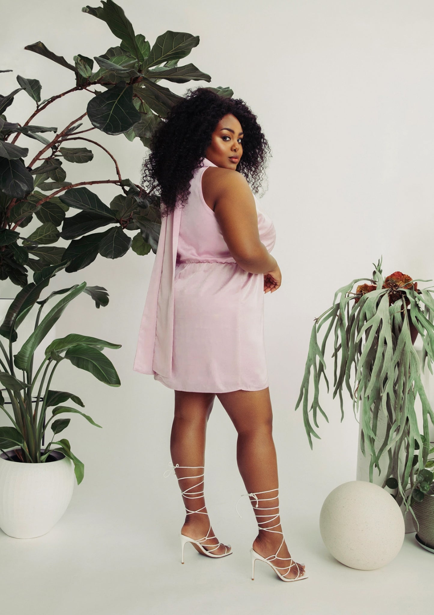 CURVE Bow Halter Mini Dress