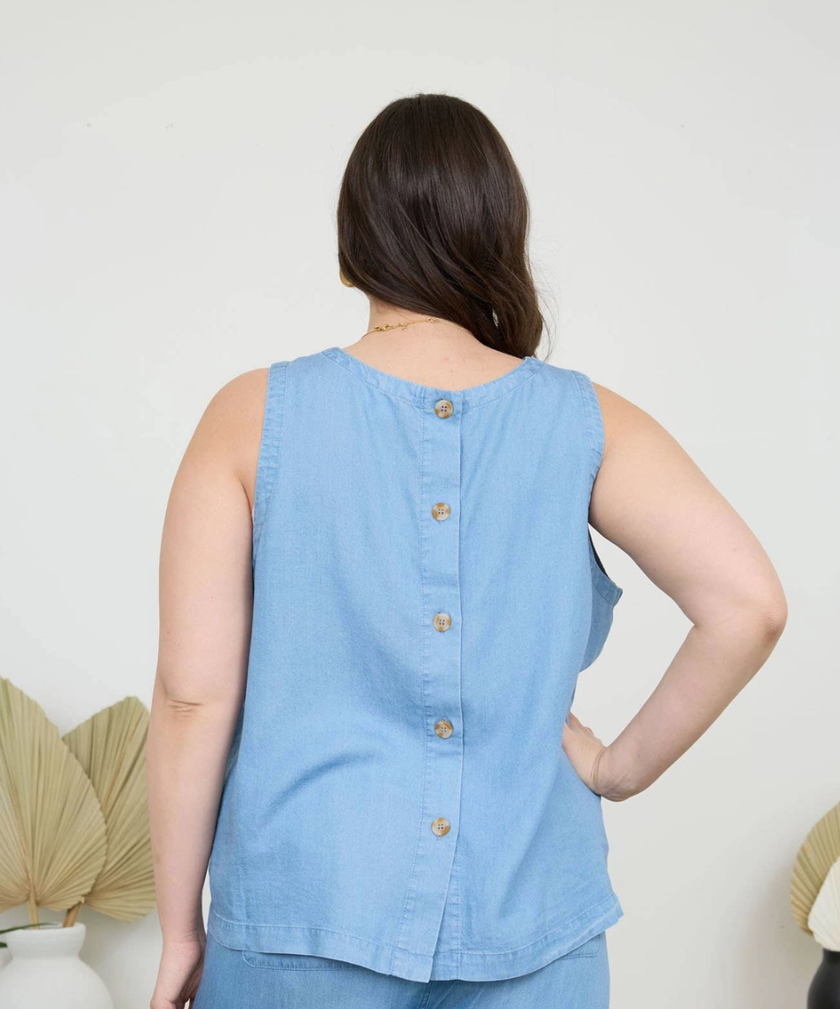 Chambray Tank (S-3X)
