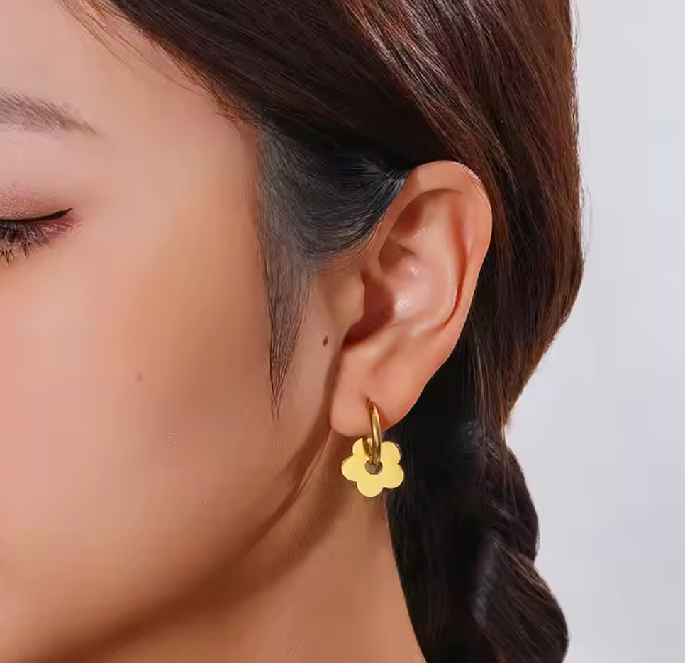 Flower Hoop Earring