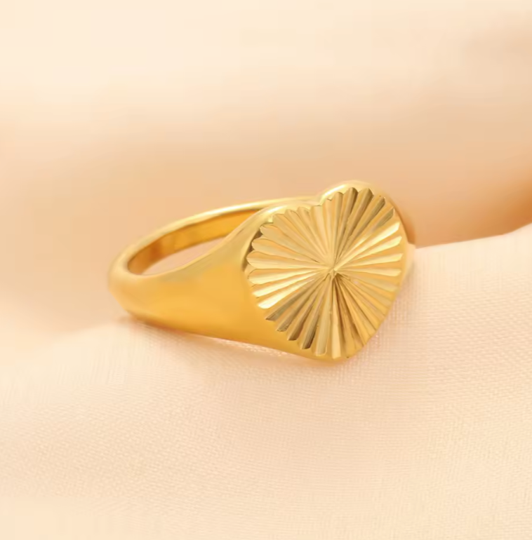 Textured Heart Ring