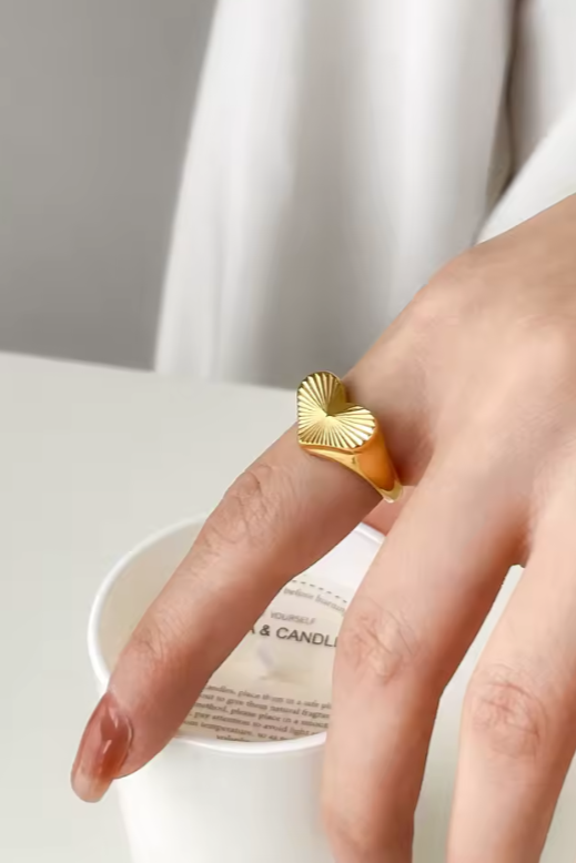 Textured Heart Ring