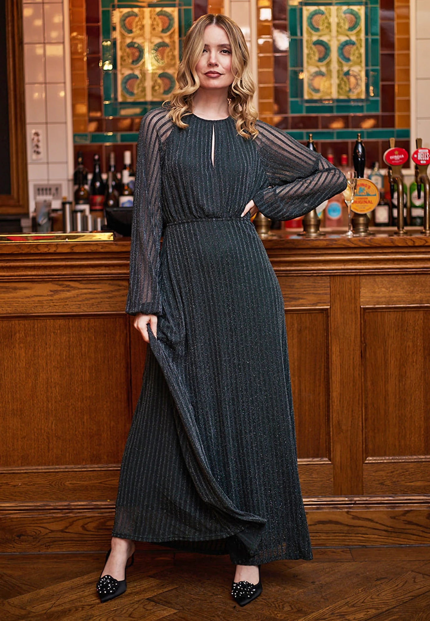 Lurex Keyhole Maxi Dress