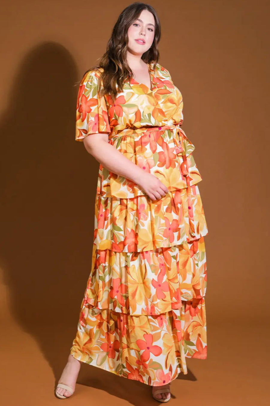 CURVE Tiered Autumn Maxi Dress
