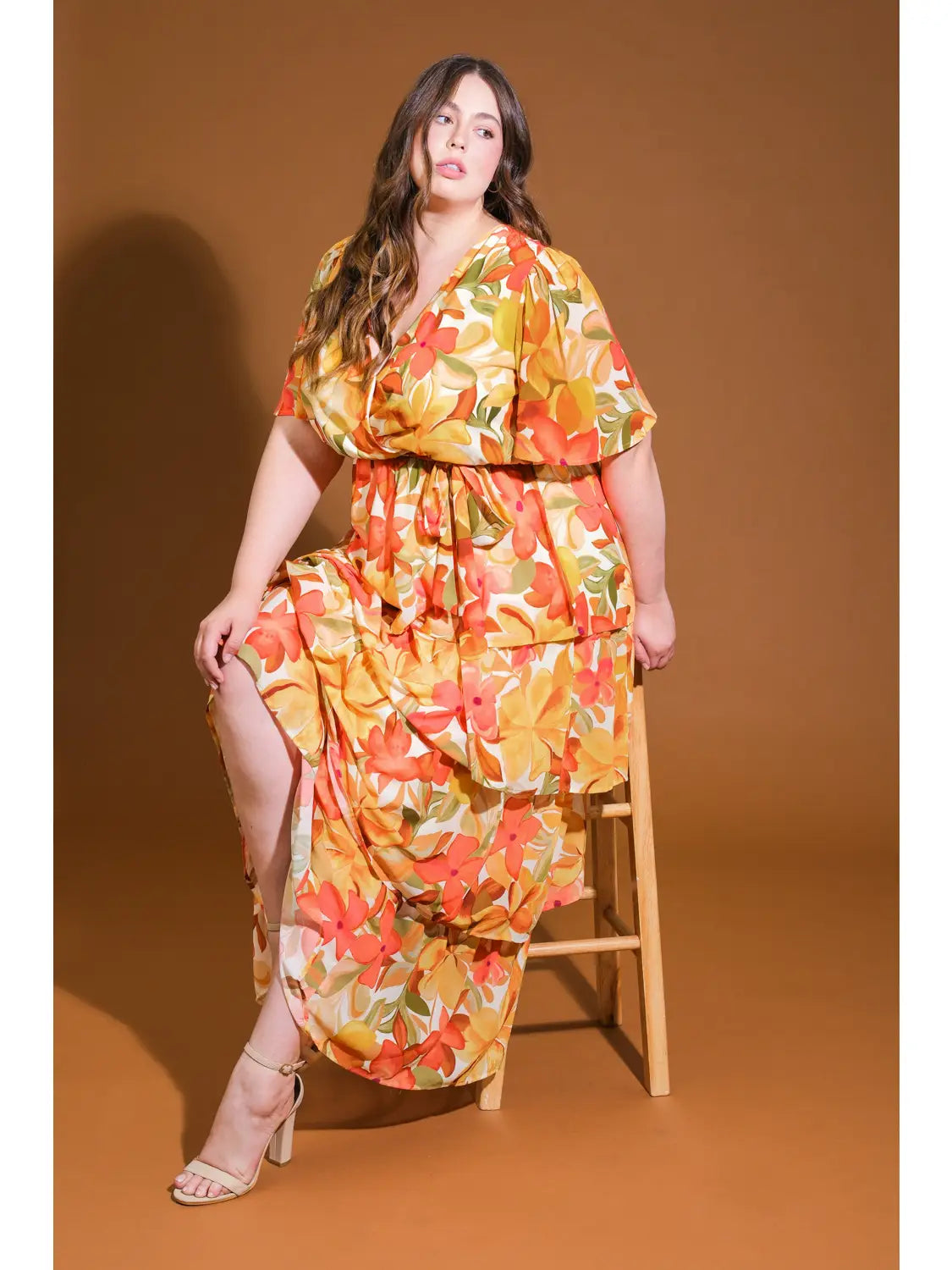 CURVE Tiered Autumn Maxi Dress