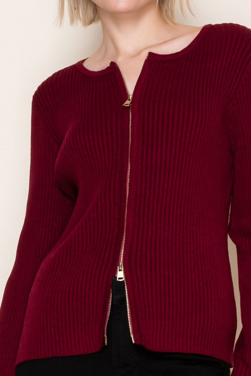 Double Zip knit Top (S-3X)