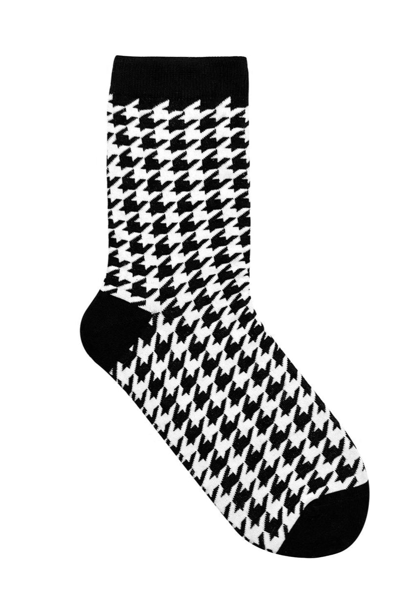 Houndstooth Crew Socks