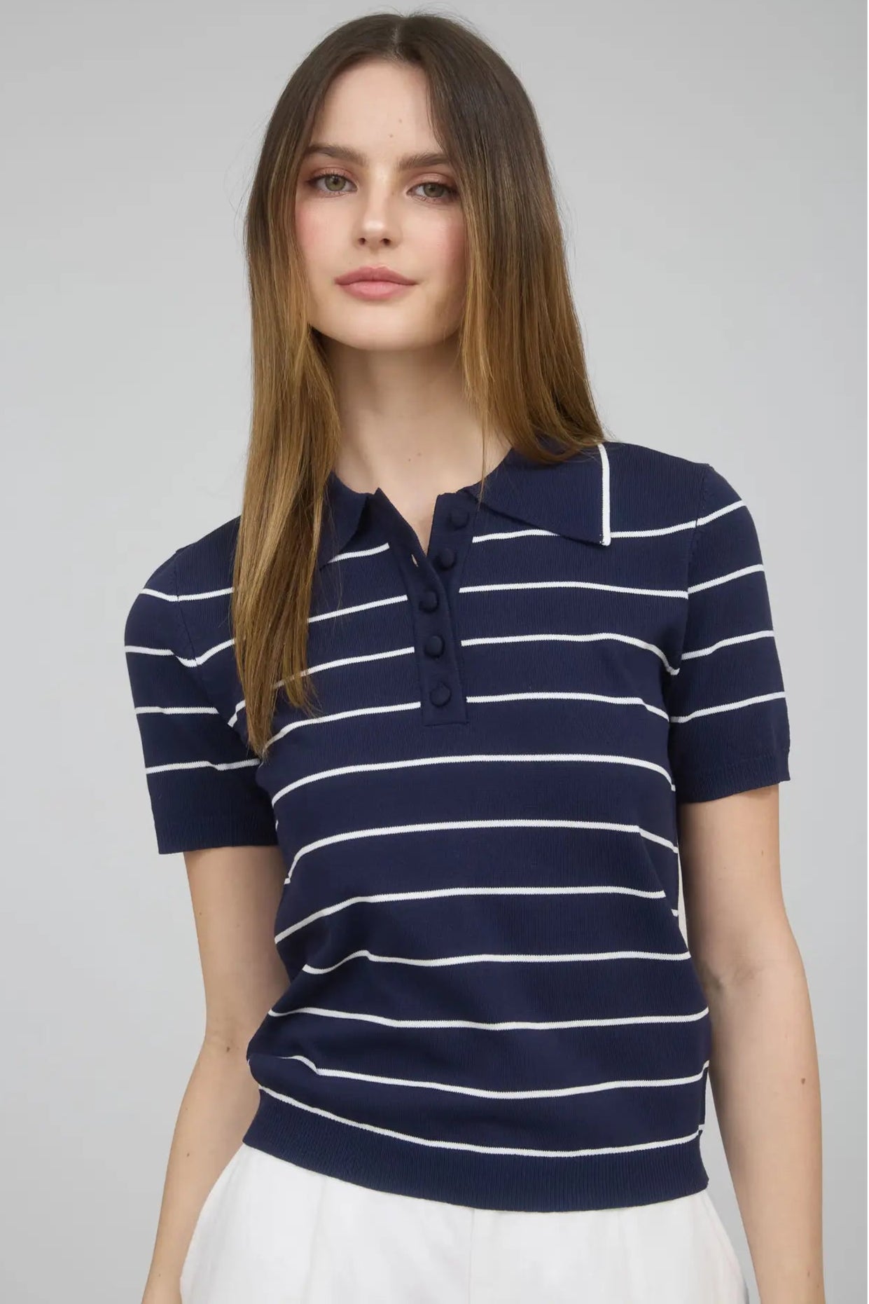 Stripe SS Knit Top