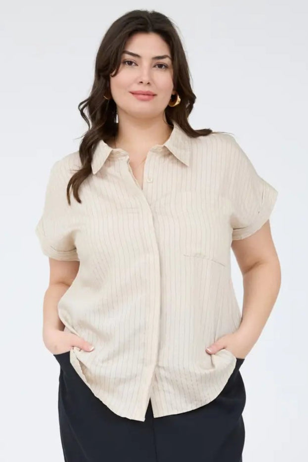 Striped Lightweight Button Up (S-XXXL)