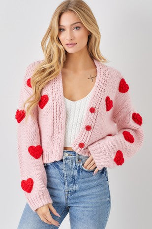 Valentines day heart cardigan knit sweater plus size Canada Winnipeg Manitoba 1X 2X 3X
