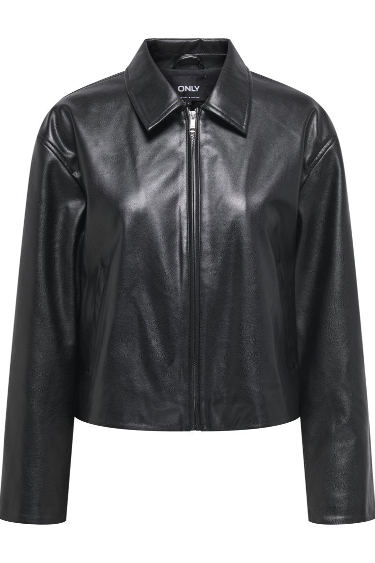 Faux Leather Zip Jacket