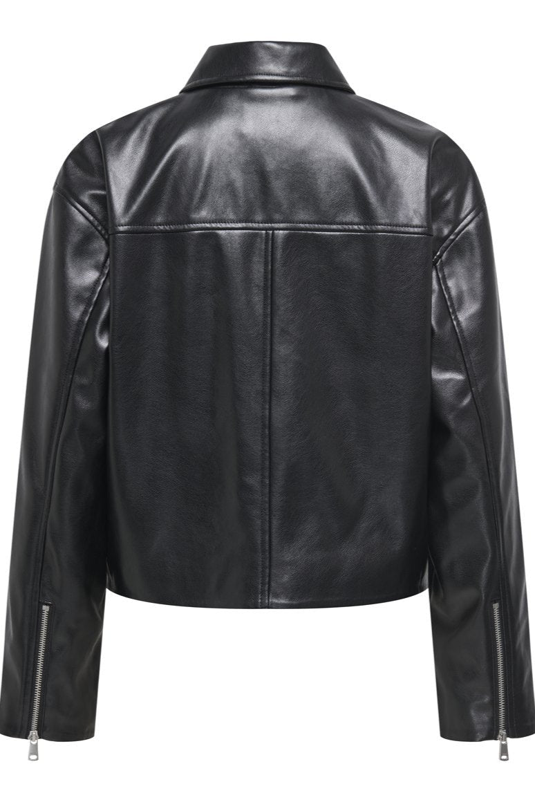 Faux Leather Zip Jacket