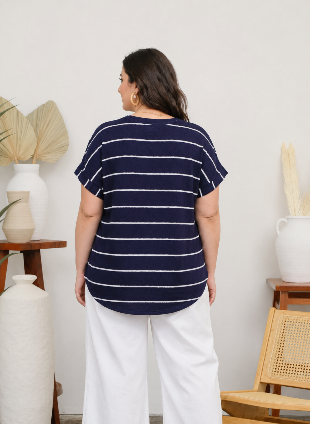 CURVE Striped SS Knit top