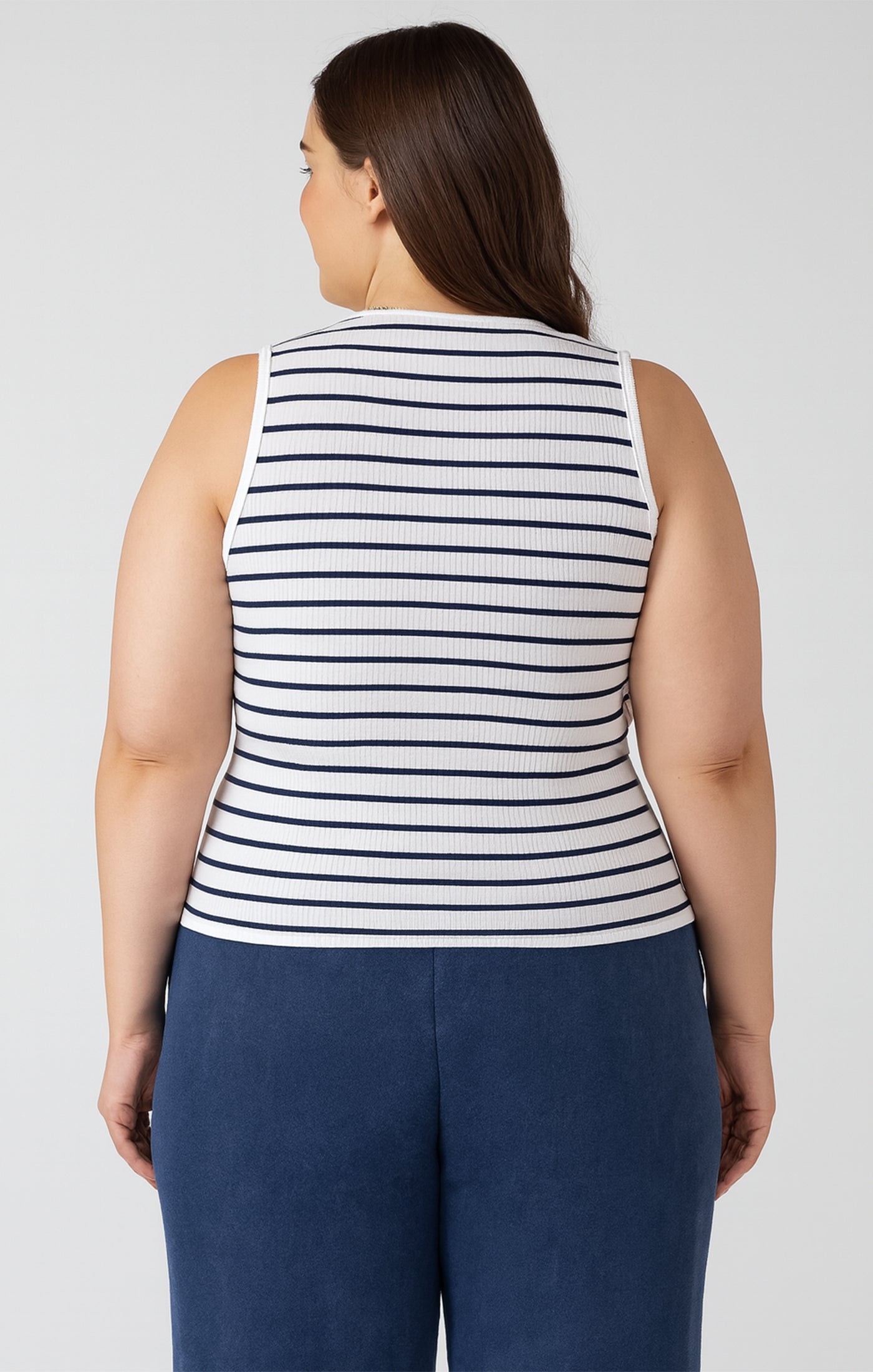 CURVE Striped Ribbed Tank