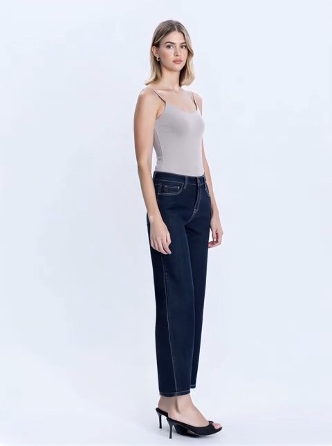 Dark wash barrel jeans Lovervet