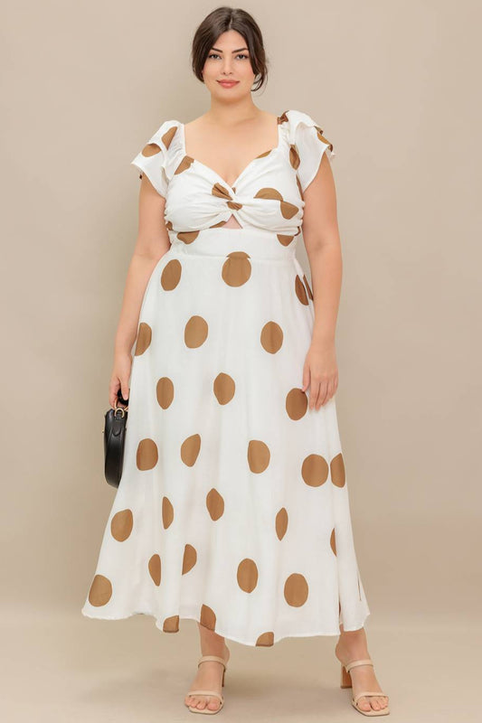 CURVE Polka Dot Midi Dress