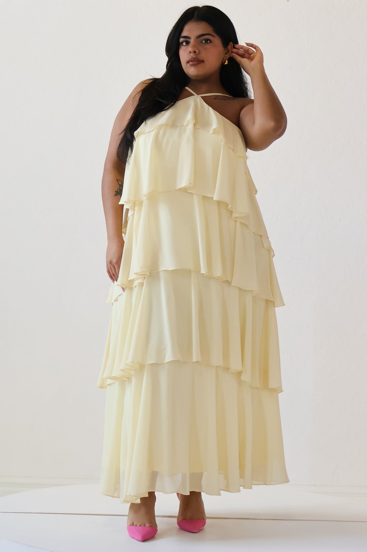 CURVE Tiered Halter Dress