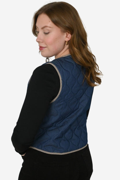 Quilted Denim Vest (S-3X)